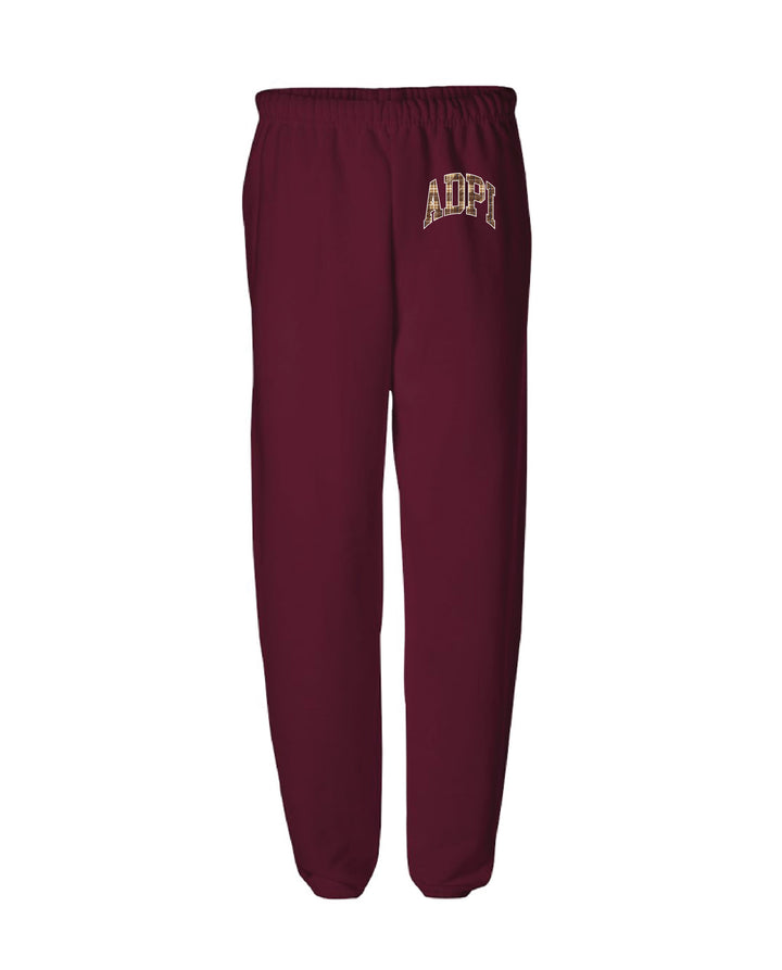 Plaid Letter Maroon Sorority Jogger