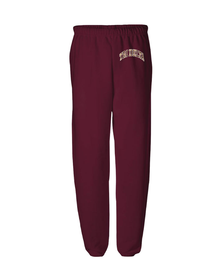 Plaid Letter Maroon Sorority Jogger
