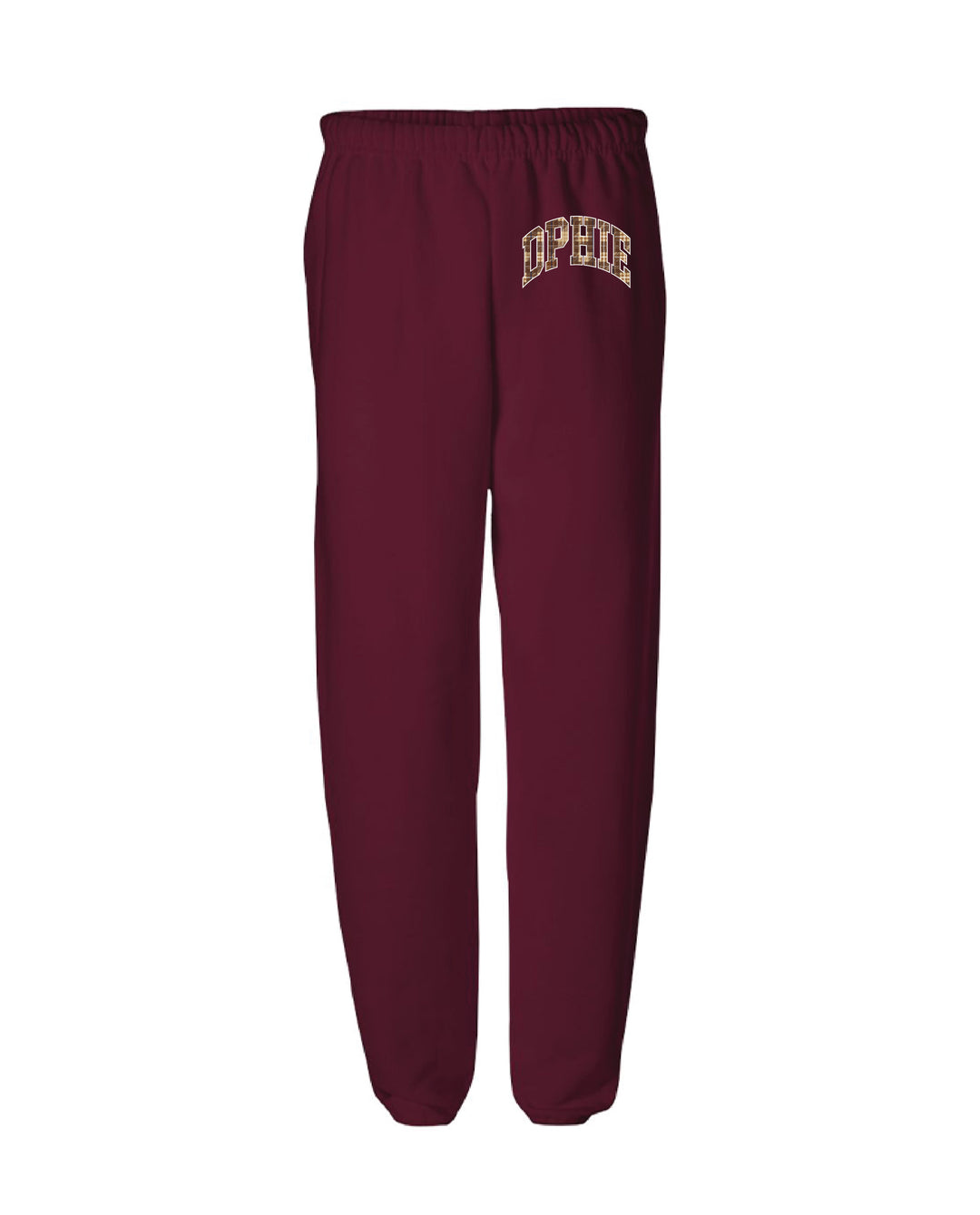 Plaid Letter Maroon Sorority Jogger