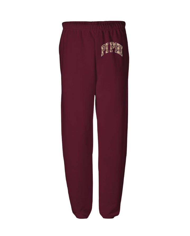 Plaid Letter Maroon Sorority Jogger
