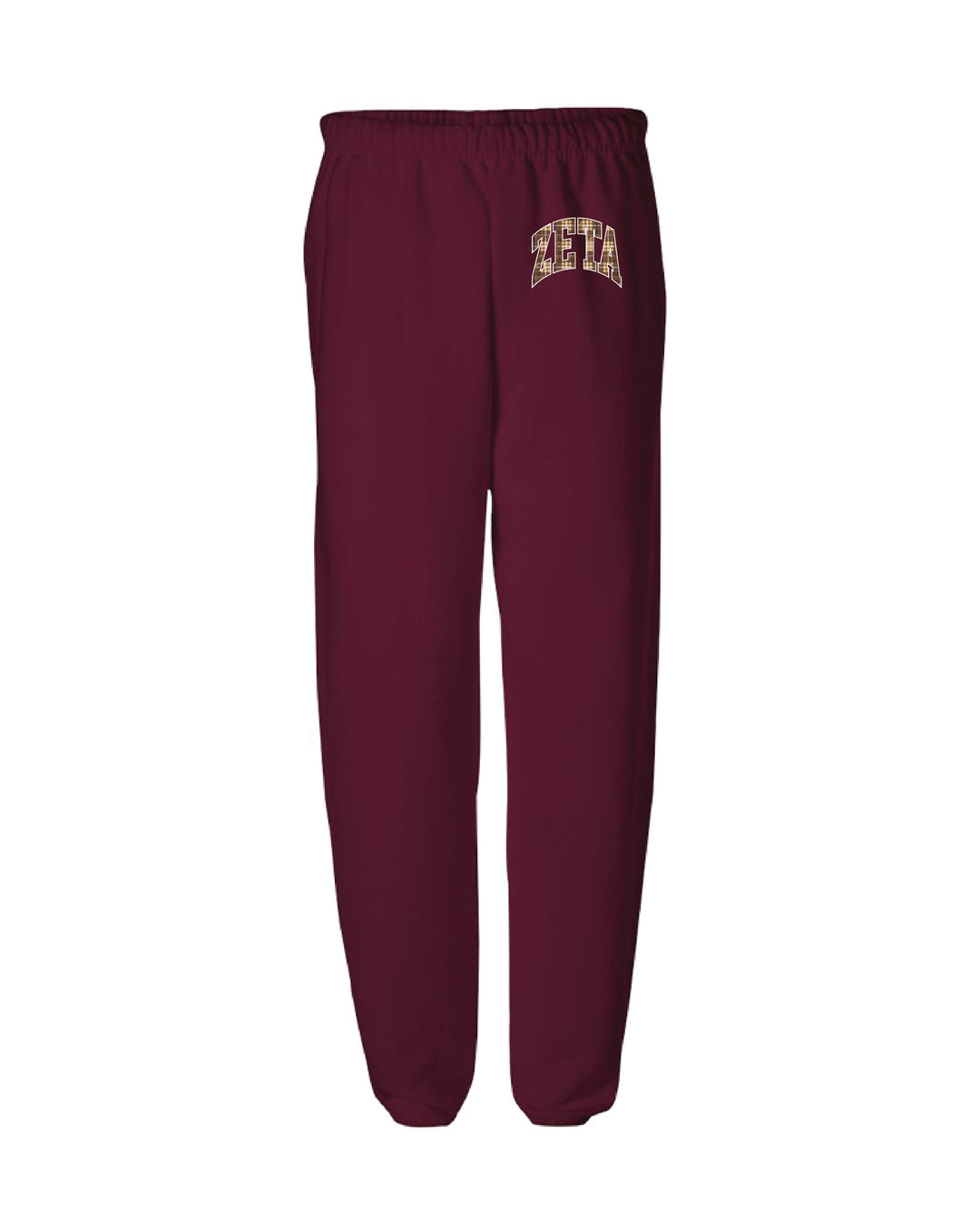Plaid Letter Maroon Sorority Jogger