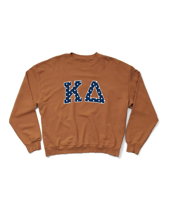 Polka Dot Caffeine Light Weight Sorority Crewneck