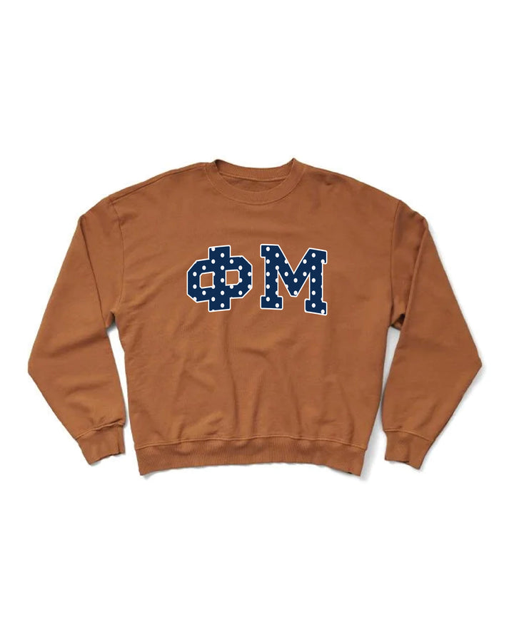 Polka Dot Caffeine Light Weight Sorority Crewneck