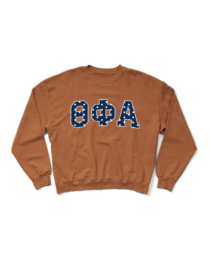 Polka Dot Caffeine Light Weight Sorority Crewneck