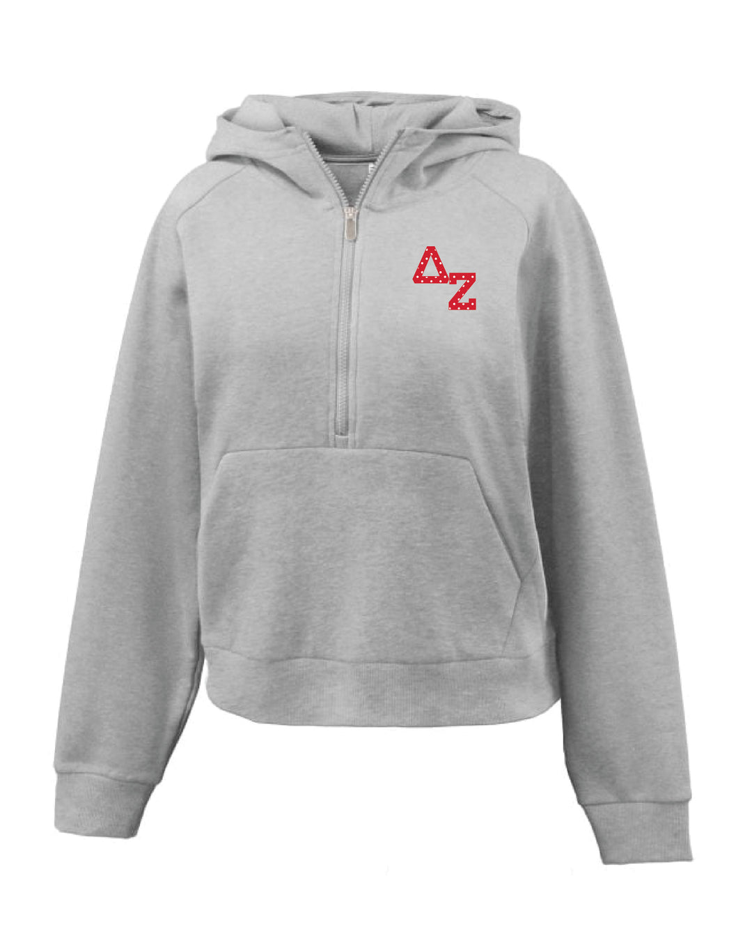 Polka Dot Embroidered 1/4 Zip Hoodie