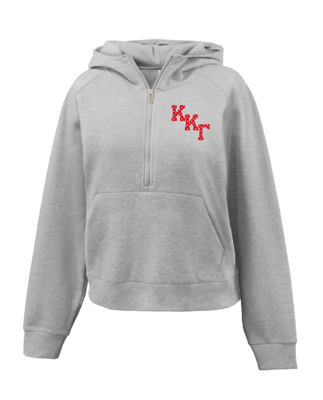 Polka Dot Embroidered 1/4 Zip Hoodie