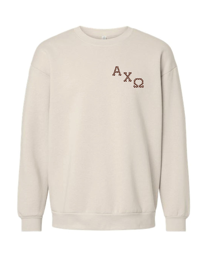 Polka Dot Embroidered Sorority Crewneck
