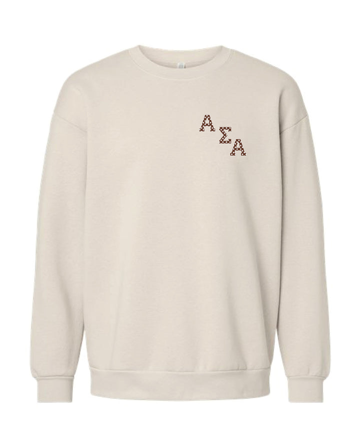 Polka Dot Embroidered Sorority Crewneck