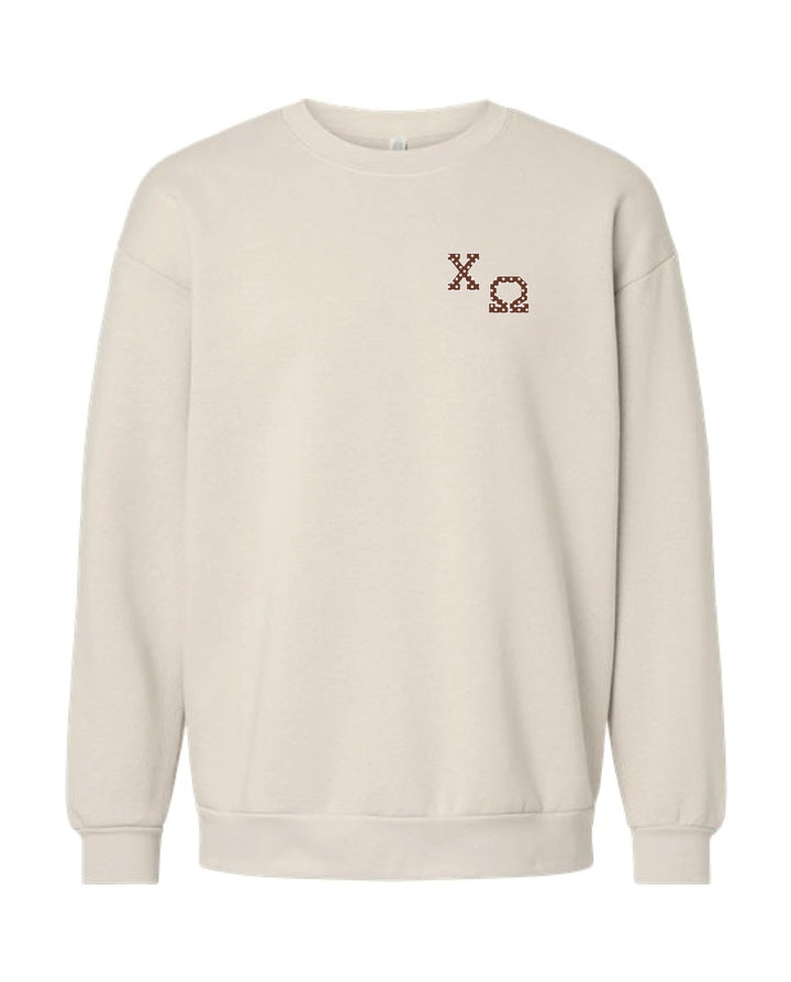 Polka Dot Embroidered Sorority Crewneck