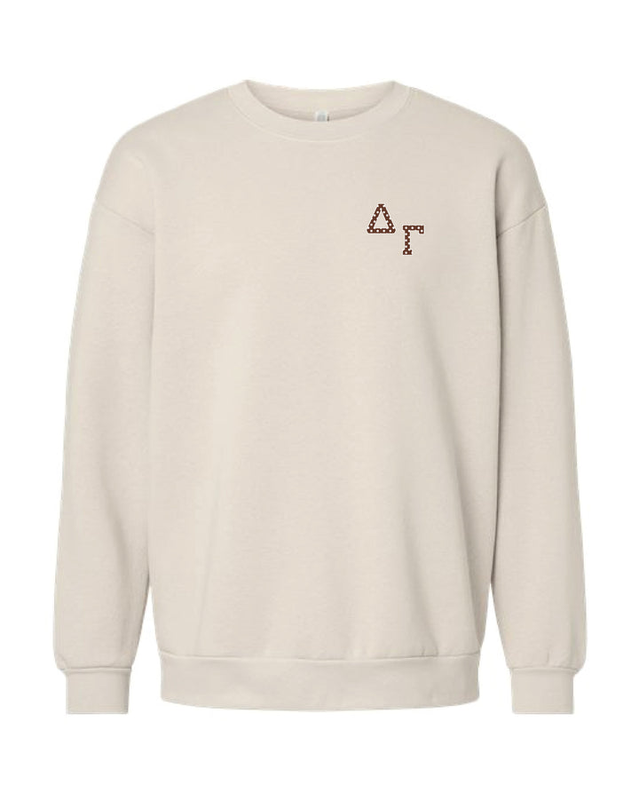 Polka Dot Embroidered Sorority Crewneck
