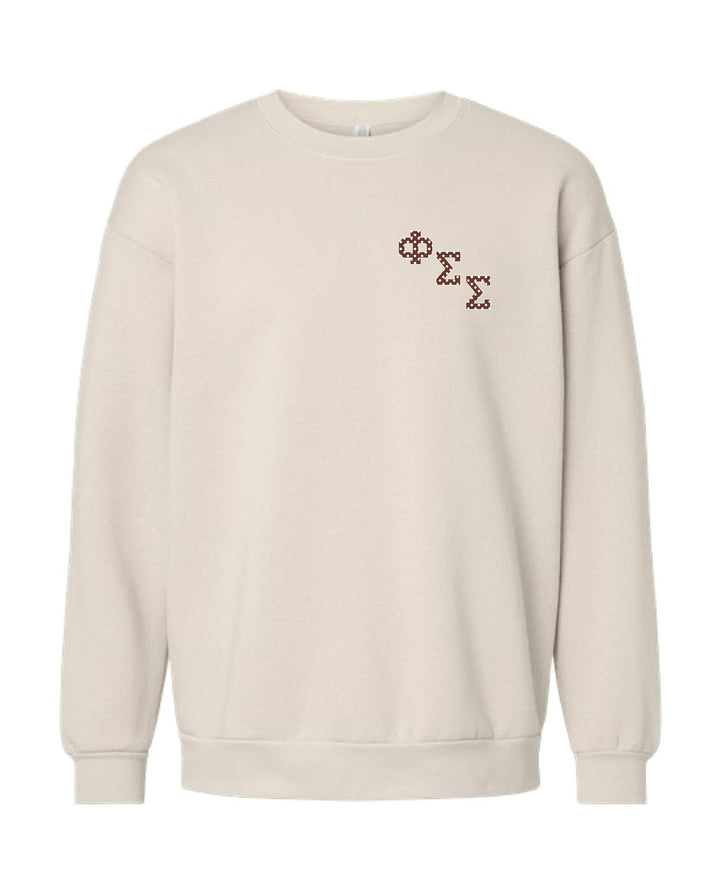 Polka Dot Embroidered Sorority Crewneck