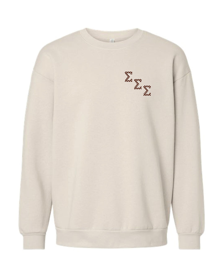 Polka Dot Embroidered Sorority Crewneck