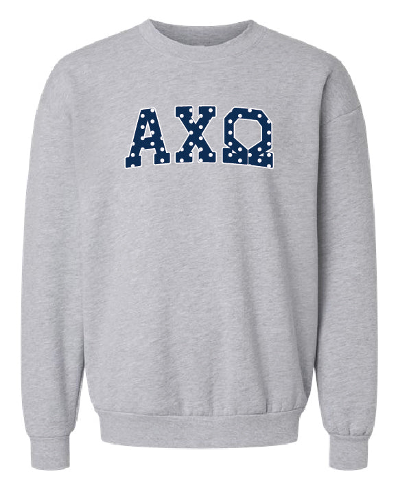 Polka Dot Greek Letter Printed Sorority Crewneck - 2XL - 3XL