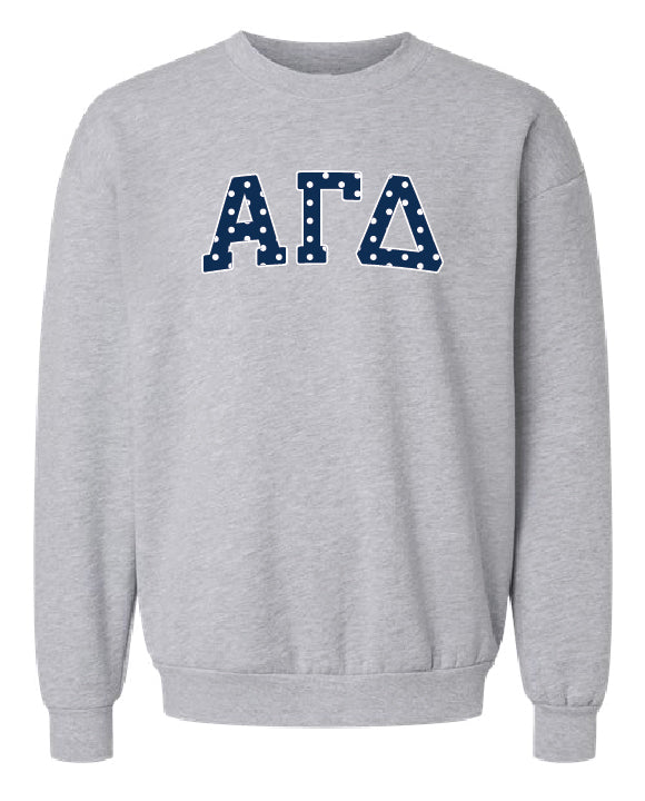 Polka Dot Greek Letter Printed Sorority Crewneck - 2XL - 3XL