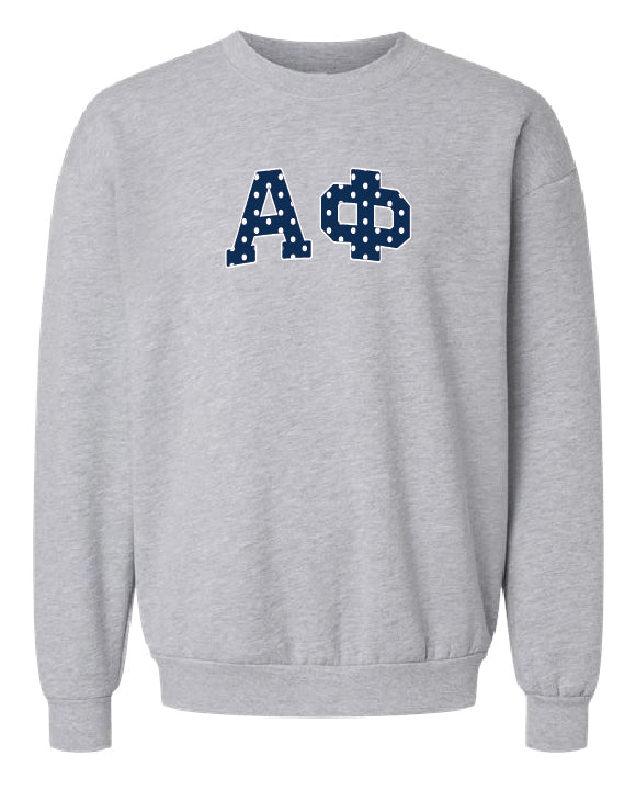 Polka Dot Greek Letter Printed Sorority Crewneck - 2XL - 3XL