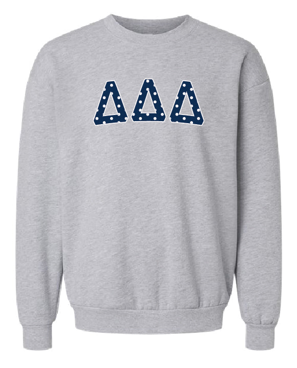 Polka Dot Greek Letter Printed Sorority Crewneck - 2XL - 3XL