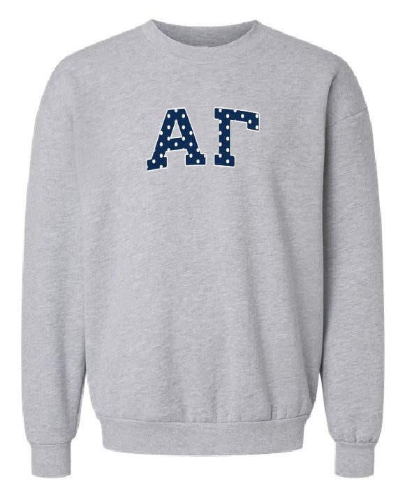 Polka Dot Greek Letter Printed Sorority Crewneck - 2XL - 3XL