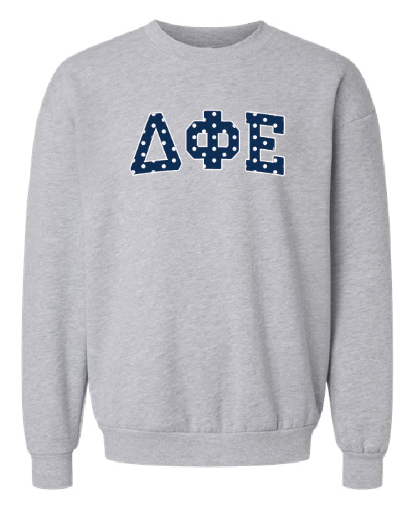 Polka Dot Greek Letter Printed Sorority Crewneck - 2XL - 3XL