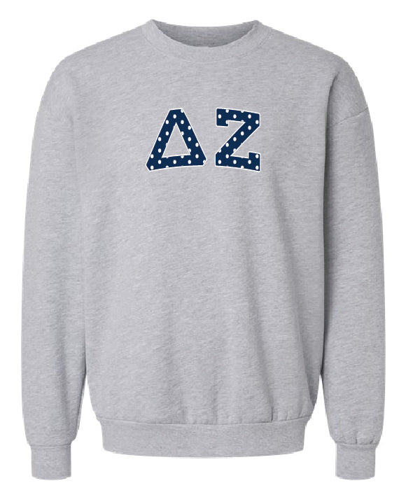 Polka Dot Greek Letter Printed Sorority Crewneck - 2XL - 3XL