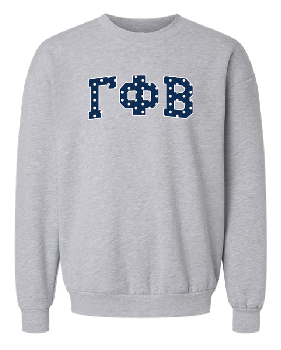 Gamma Phi Beta Polka Dot Print Crewneck