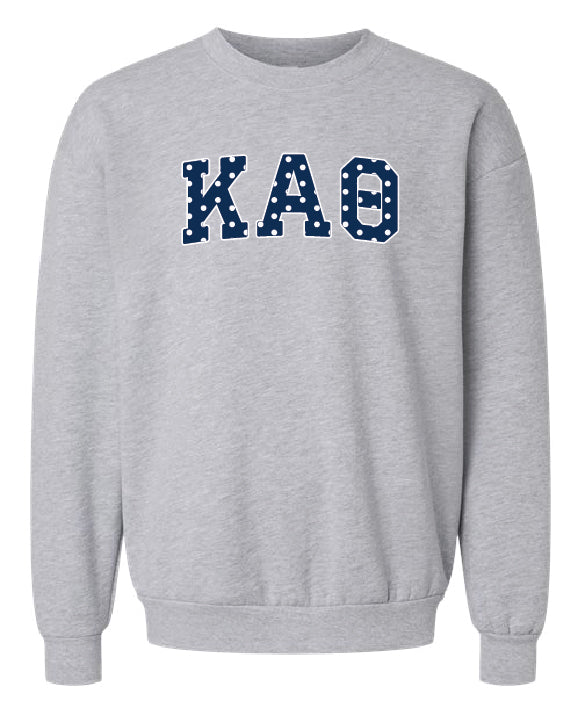 Polka Dot Greek Letter Printed Sorority Crewneck - 2XL - 3XL