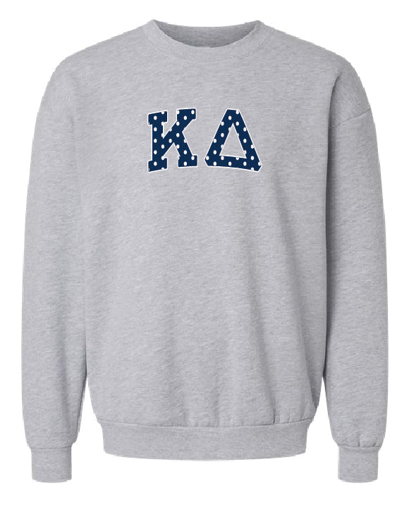 Polka Dot Greek Letter Printed Sorority Crewneck - 2XL - 3XL