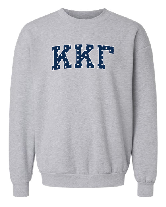 Polka Dot Greek Letter Printed Sorority Crewneck - 2XL - 3XL