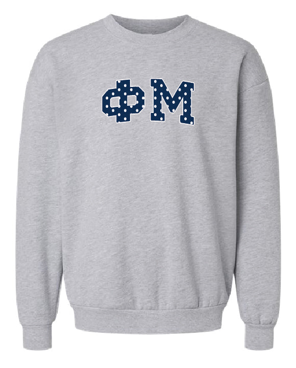 Polka Dot Greek Letter Printed Sorority Crewneck - 2XL - 3XL