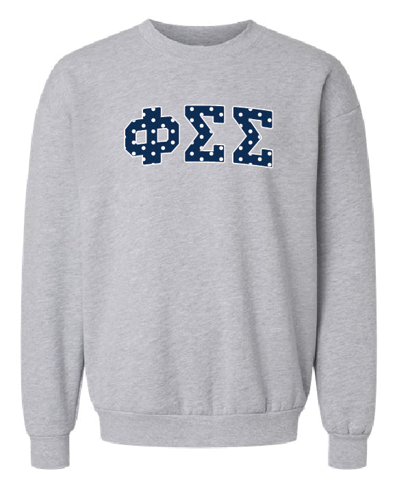 Polka Dot Greek Letter Printed Sorority Crewneck - 2XL - 3XL