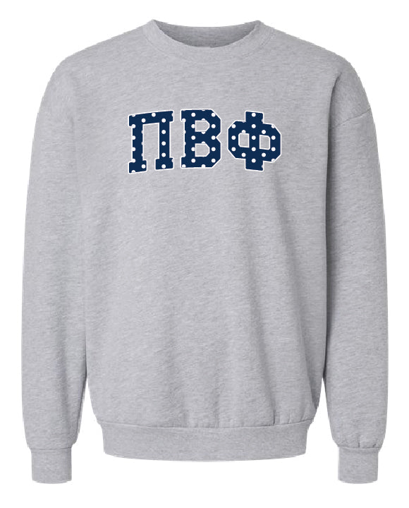 Polka Dot Greek Letter Printed Sorority Crewneck - 2XL - 3XL