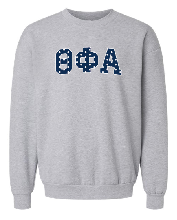 Polka Dot Greek Letter Printed Sorority Crewneck - 2XL - 3XL