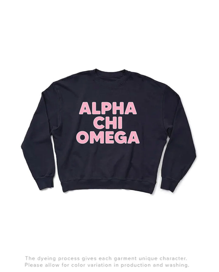 Polka Dot Midnight Sky Light Weight Sorority Crewneck