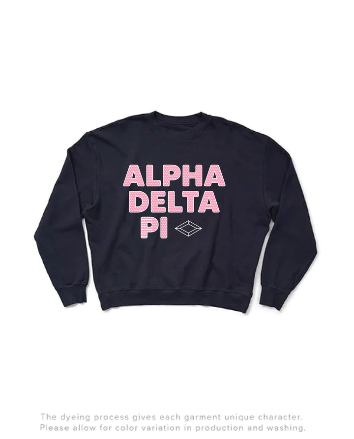 Polka Dot Midnight Sky Light Weight Sorority Crewneck