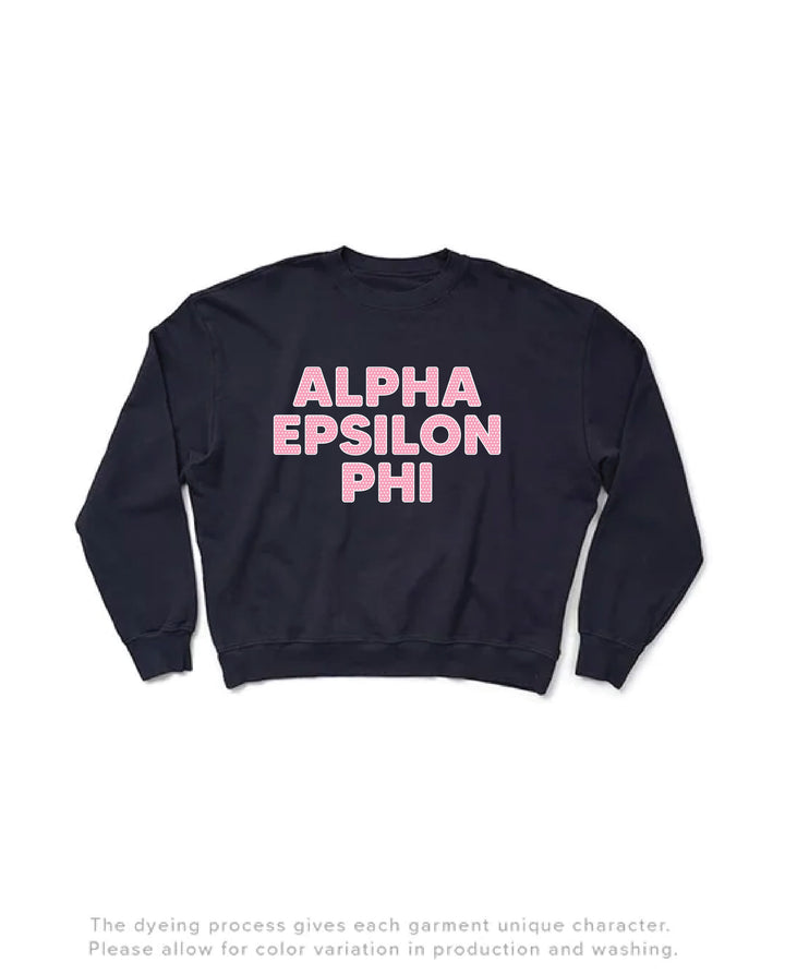 Polka Dot Midnight Sky Light Weight Sorority Crewneck