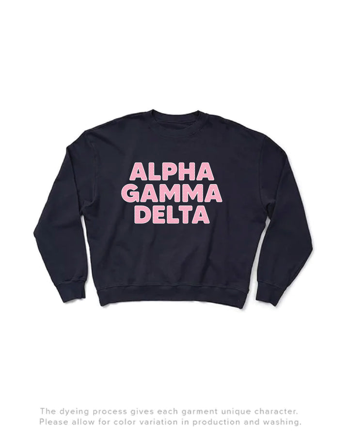 Polka Dot Midnight Sky Light Weight Sorority Crewneck