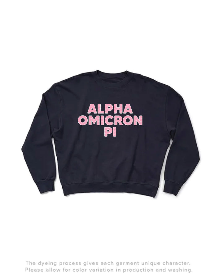 Polka Dot Midnight Sky Light Weight Sorority Crewneck