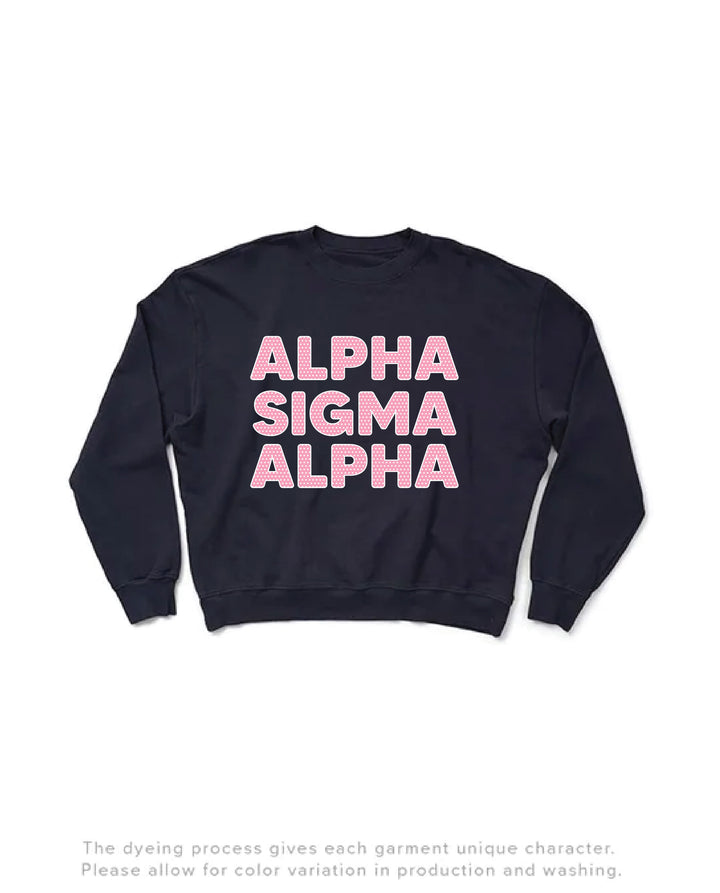 Polka Dot Midnight Sky Light Weight Sorority Crewneck