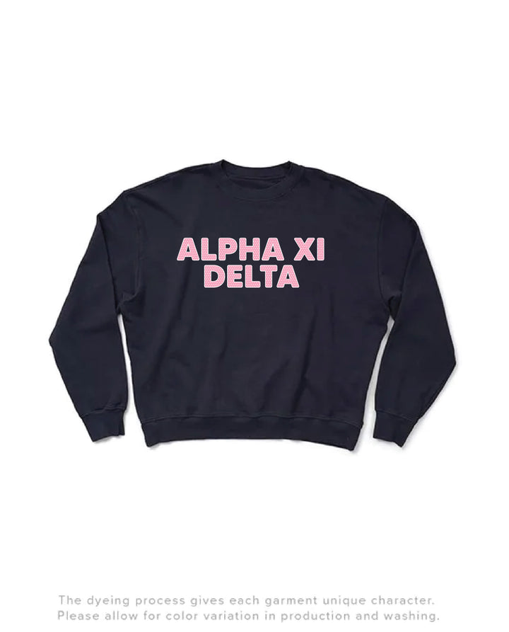 Polka Dot Midnight Sky Light Weight Sorority Crewneck