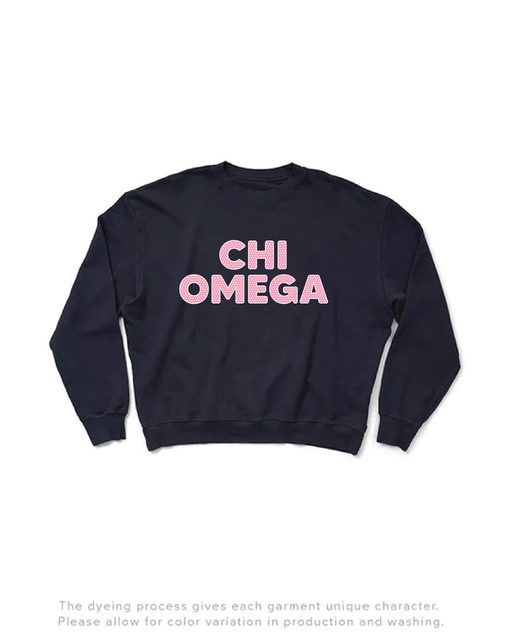 Polka Dot Midnight Sky Light Weight Sorority Crewneck
