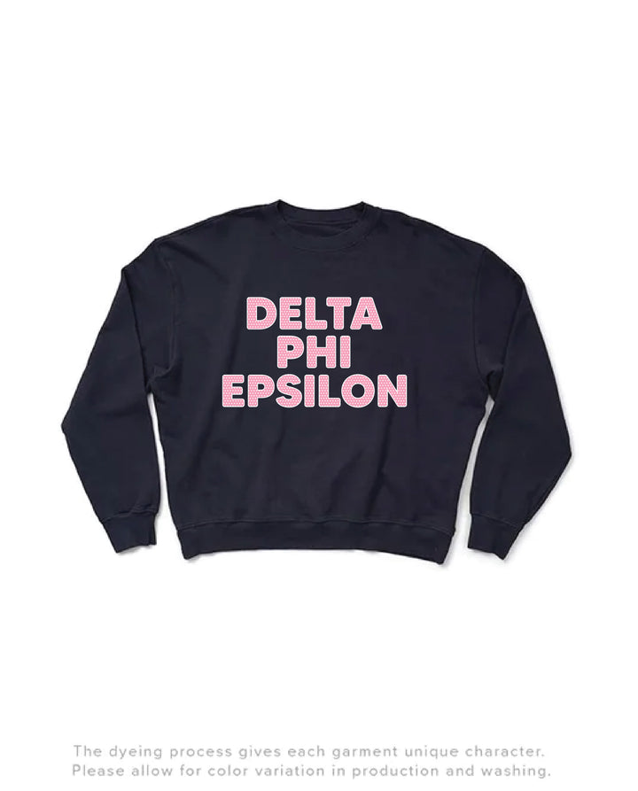 Polka Dot Midnight Sky Light Weight Sorority Crewneck