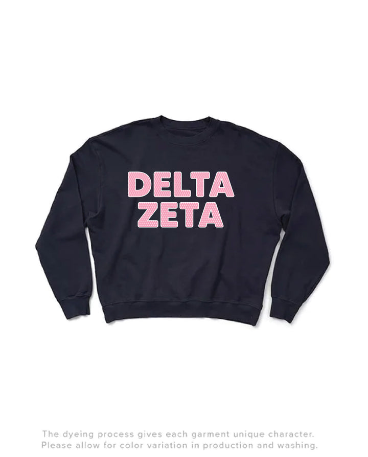 Polka Dot Midnight Sky Light Weight Sorority Crewneck