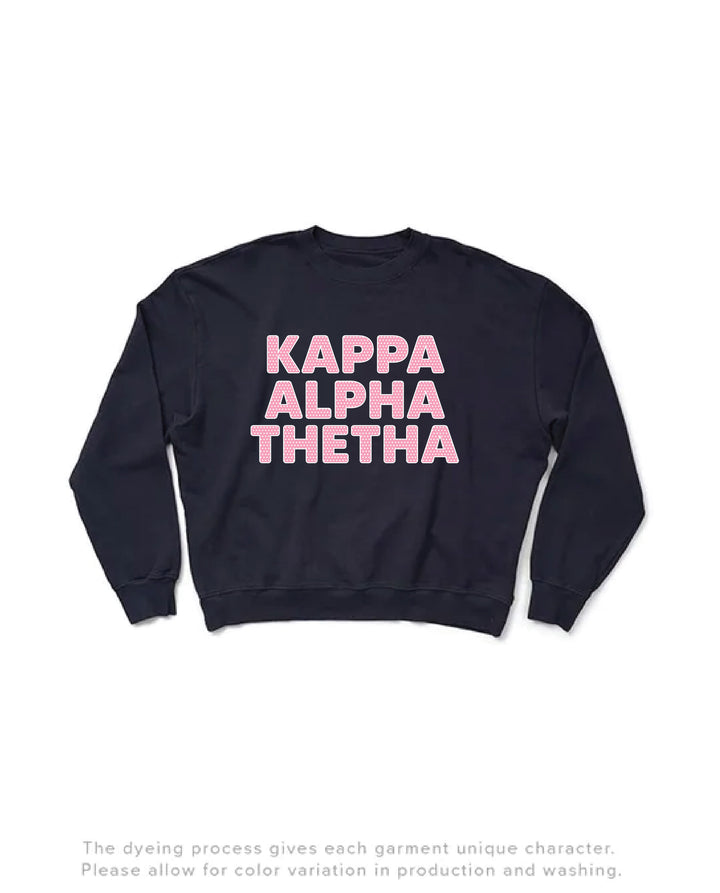 Polka Dot Midnight Sky Light Weight Sorority Crewneck