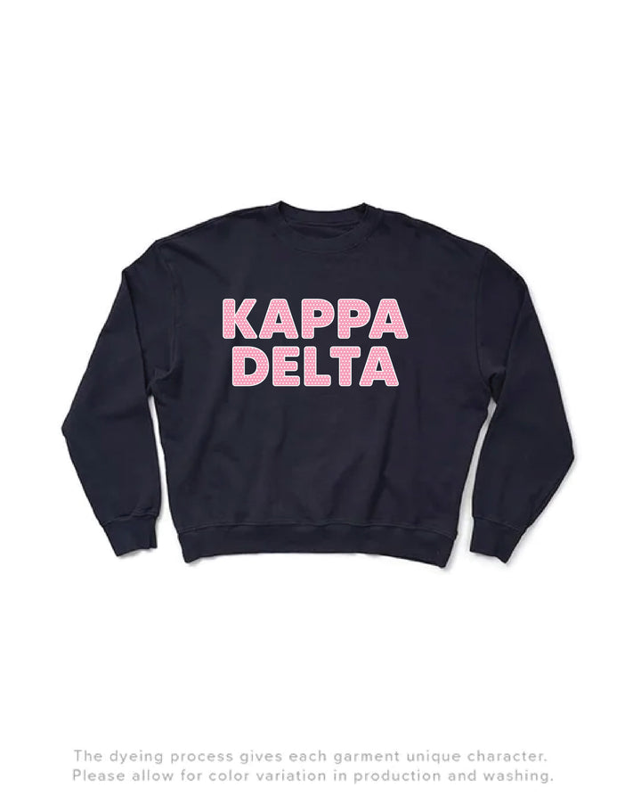 Polka Dot Midnight Sky Light Weight Sorority Crewneck