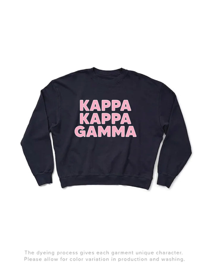Polka Dot Midnight Sky Light Weight Sorority Crewneck