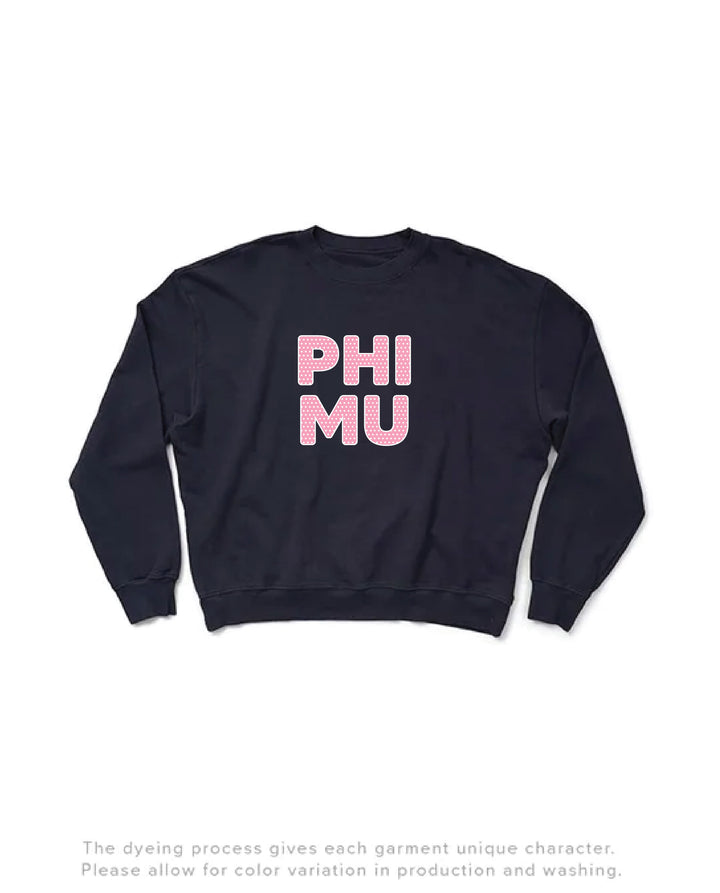 Polka Dot Midnight Sky Light Weight Sorority Crewneck