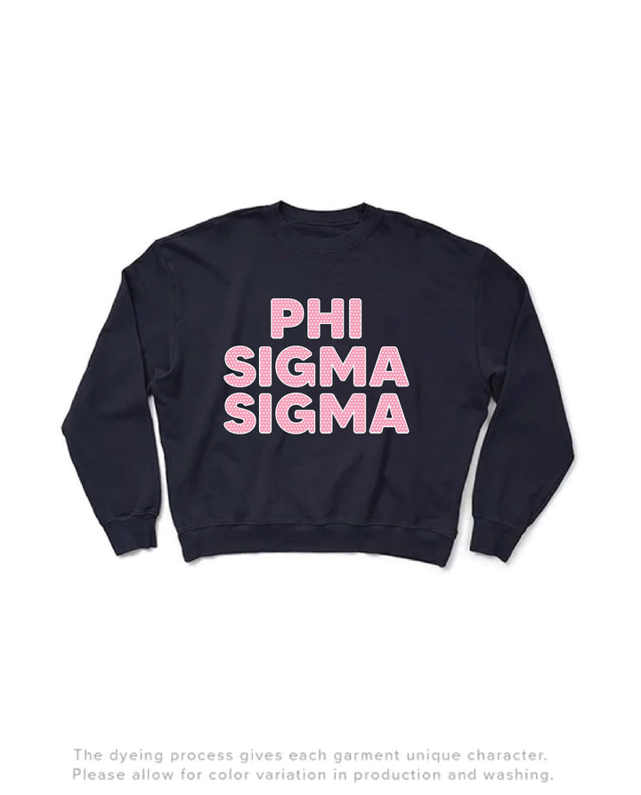 Polka Dot Midnight Sky Light Weight Sorority Crewneck