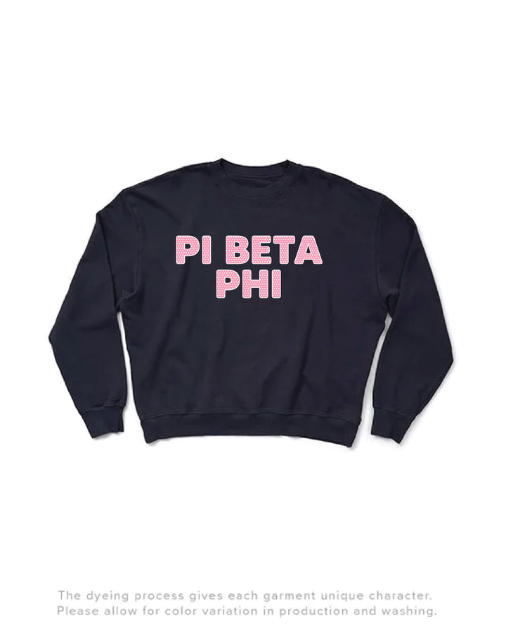 Polka Dot Midnight Sky Light Weight Sorority Crewneck