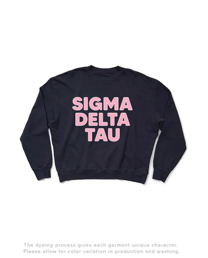 Polka Dot Midnight Sky Light Weight Sorority Crewneck