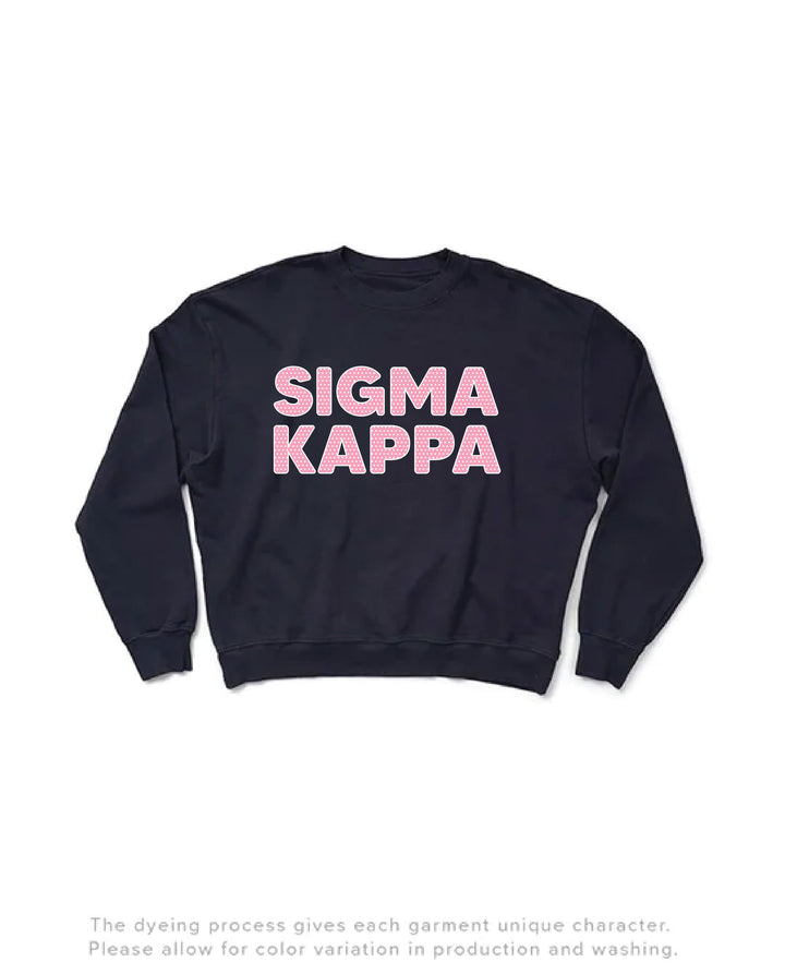Polka Dot Midnight Sky Light Weight Sorority Crewneck