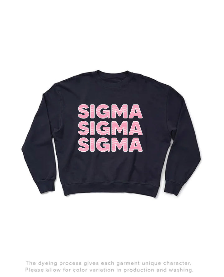 Polka Dot Midnight Sky Light Weight Sorority Crewneck